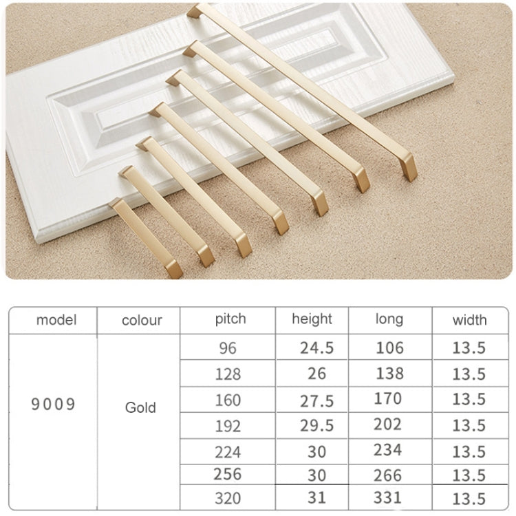 3 PCS 9009-96 Modern Simple Cabinet Door Handle Drawer Wardrobe Zinc Alloy Handle(Gold)