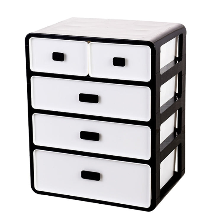 4 Layer Underwear Storage Box Plastic Drawer Home Organizer for Small Clothing and Objects (Black)