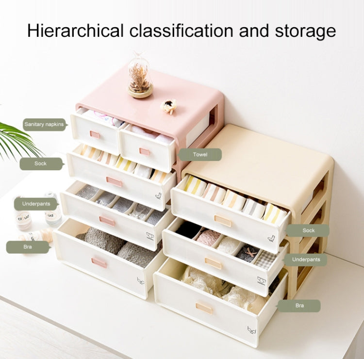 4 Layer Underwear Storage Box Plastic Drawer Home Organizer for Small Clothing and Objects (Black)