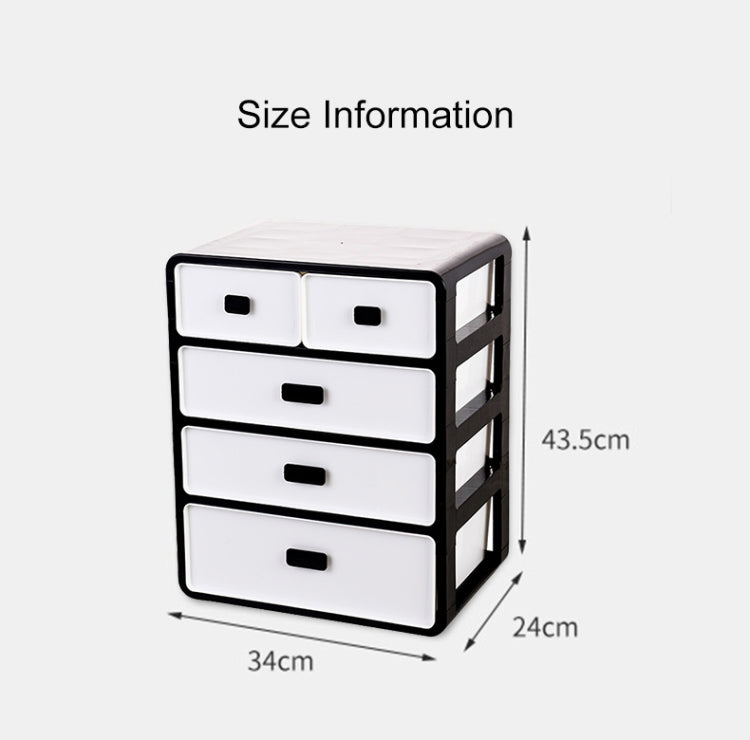 4 Layer Underwear Storage Box Plastic Drawer Home Organizer for Small Clothing and Objects (Black)