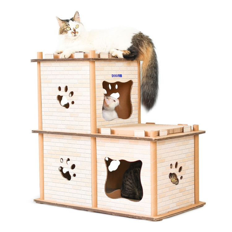 DIY Double Stepwise Cat Litter Corrugated Paper Cat Scratch Board Grinding Claw Toy