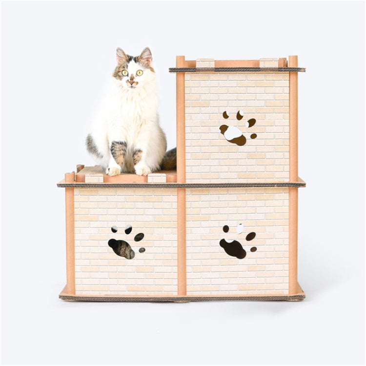 DIY Double Stepwise Cat Litter Corrugated Paper Cat Scratch Board Grinding Claw Toy