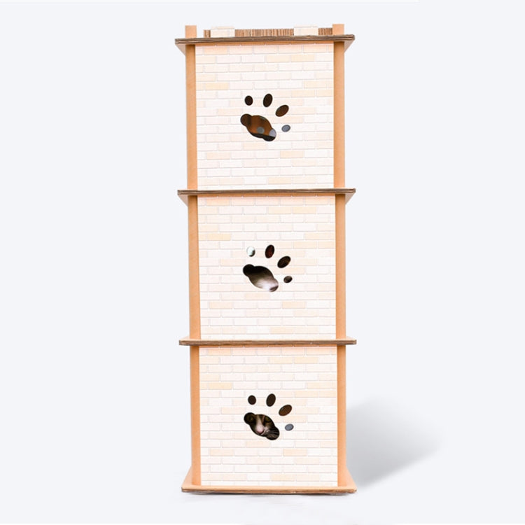 CP-205 DIY Double Stepwise Cat Litter Corrugated Paper Cat Scratch Board Grinding Claw Toy