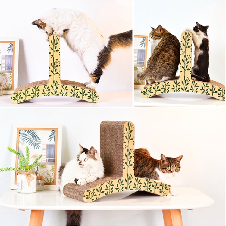 CP-085 T-Shaped Cat Climber Corrugated Paper Cat Scratch Board Grinding Claw Toy