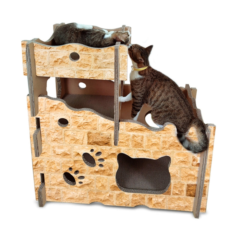 CP-199 Castle Style Cat Litter Corrugated Paper Cat Scratch Board Grinding Claw Toy