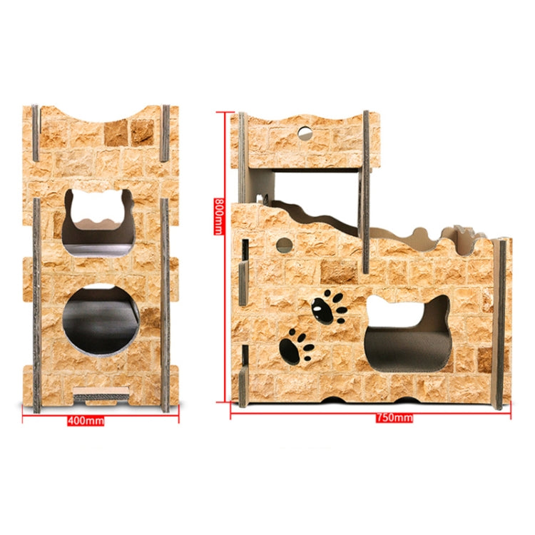 CP-199 Castle Style Cat Litter Corrugated Paper Cat Scratch Board Grinding Claw Toy
