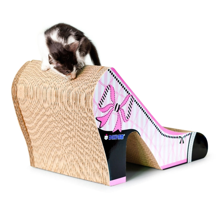 CP-048 High-heel Shaped Corrugated Paper Cat Scratch Board Cat Litter Claw Toy