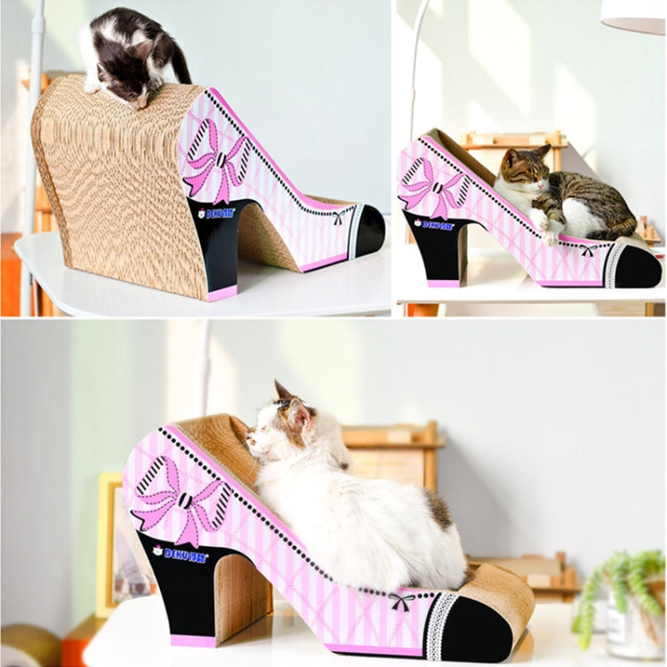 CP-048 High-heel Shaped Corrugated Paper Cat Scratch Board Cat Litter Claw Toy