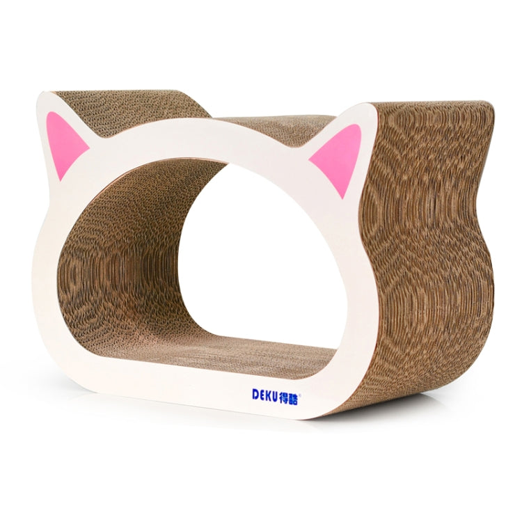 2 in 1 Large Ox-eyed Cathead Corrugated Paper Cat Scratch Board Cat Grinding Claw Toy with Bell