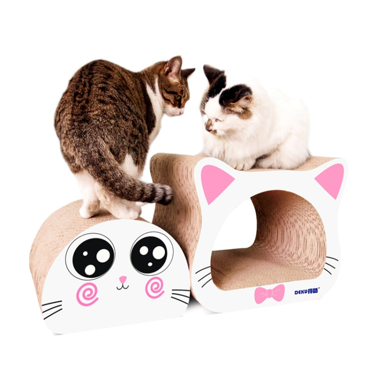 2 in 1 Ox-eyed Cathead Corrugated Paper Cat Scratch Board Cat Grinding Claw Toy