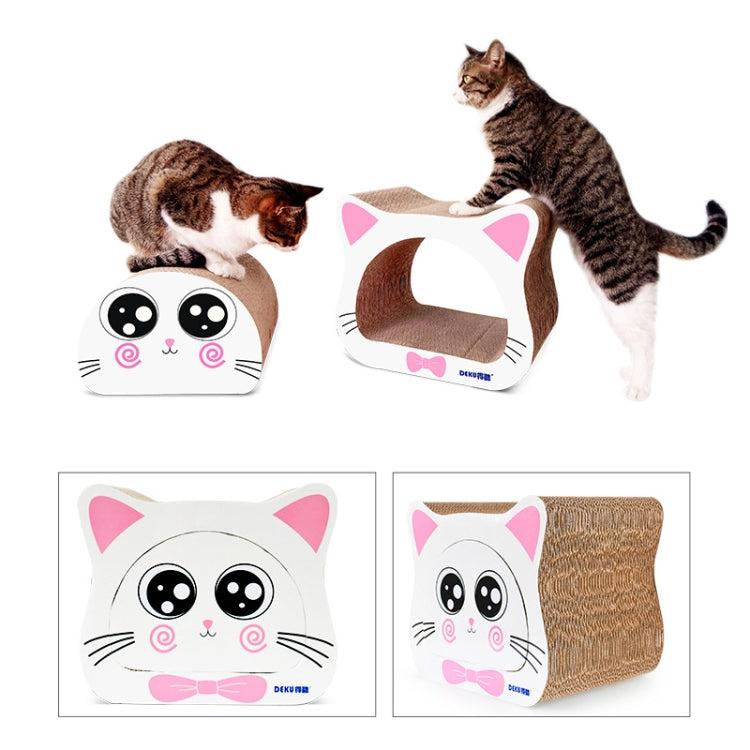 2 in 1 Ox-eyed Cathead Corrugated Paper Cat Scratch Board Cat Grinding Claw Toy