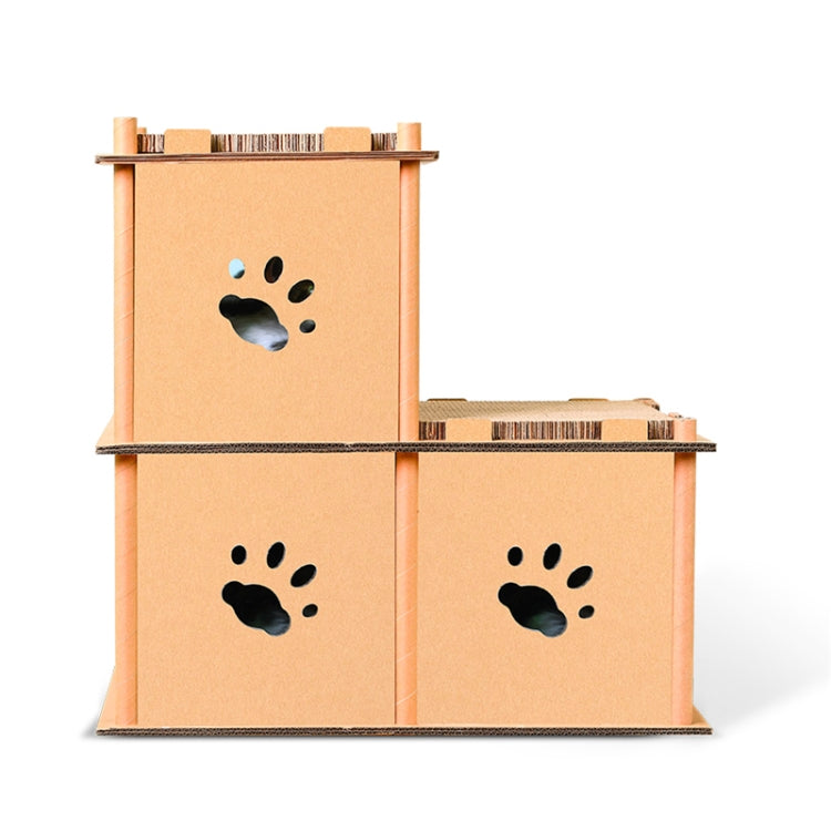 CP-178 Cat Villa Corrugated Paper Cat Scratch Board Cat Litter Grinding Claw Toy(Wood)
