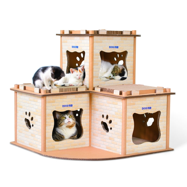 CP-178 Printed Cat Villa Corrugated Paper Cat Scratch Board Cat Litter Grinding Claw Toy