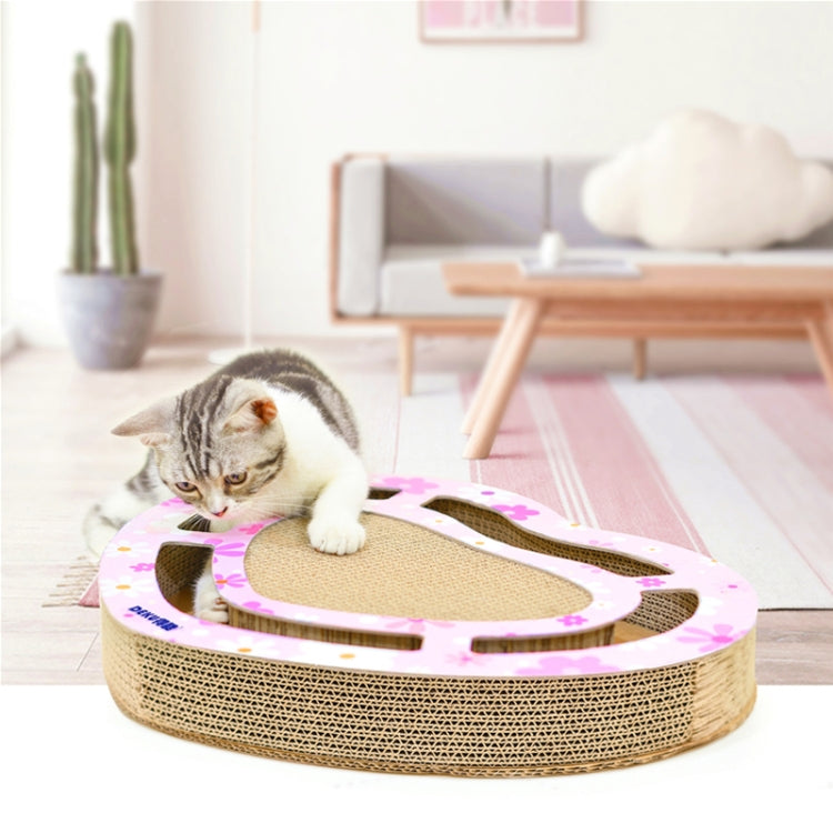 Heart Shape Turntable Cat Scratch Board Corrugated Paper Cat Litter Grinding Claw Toy with Ball