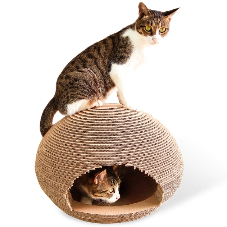 CP-091 Ball-shaped Corrugated Paper Cat Scratch Board Cat Litter Grinding Claw Toy
