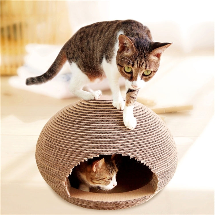 CP-091 Ball-shaped Corrugated Paper Cat Scratch Board Cat Litter Grinding Claw Toy
