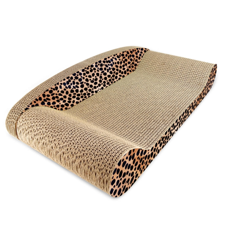 CP-016 Leopard Sofa Corrugated Paper Cat Scratch Board Grinding Claw Toy, Size: 60.5x28.2x14cm