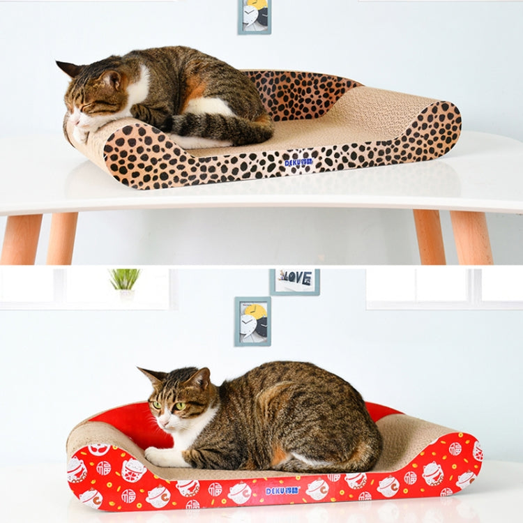 CP-016 Leopard Sofa Corrugated Paper Cat Scratch Board Grinding Claw Toy, Size: 60.5x28.2x14cm