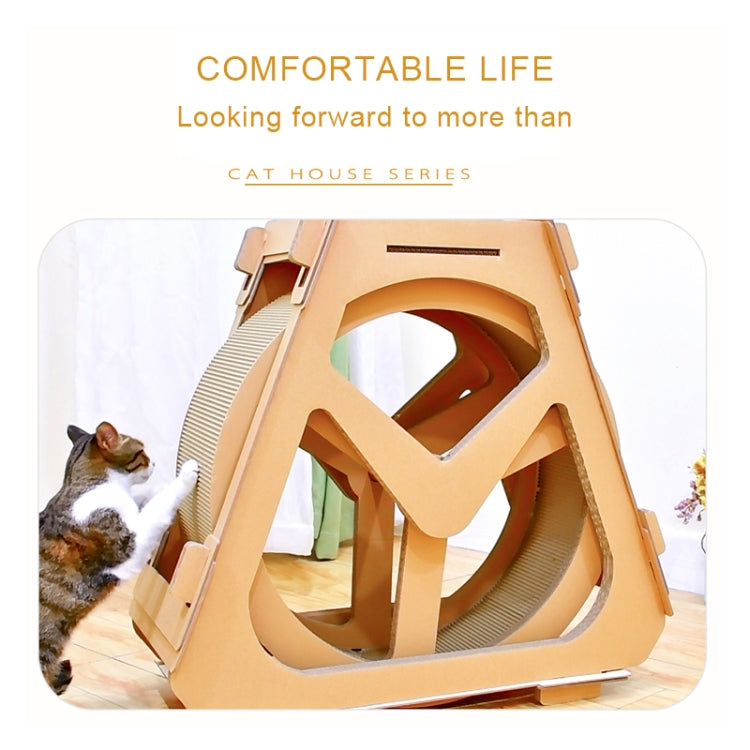 Water Wheel Ferris Shaped Cat Climber Corrugated Paper Cat Scratch Board Grinding Claw Toy, Size: 61x58x29cm