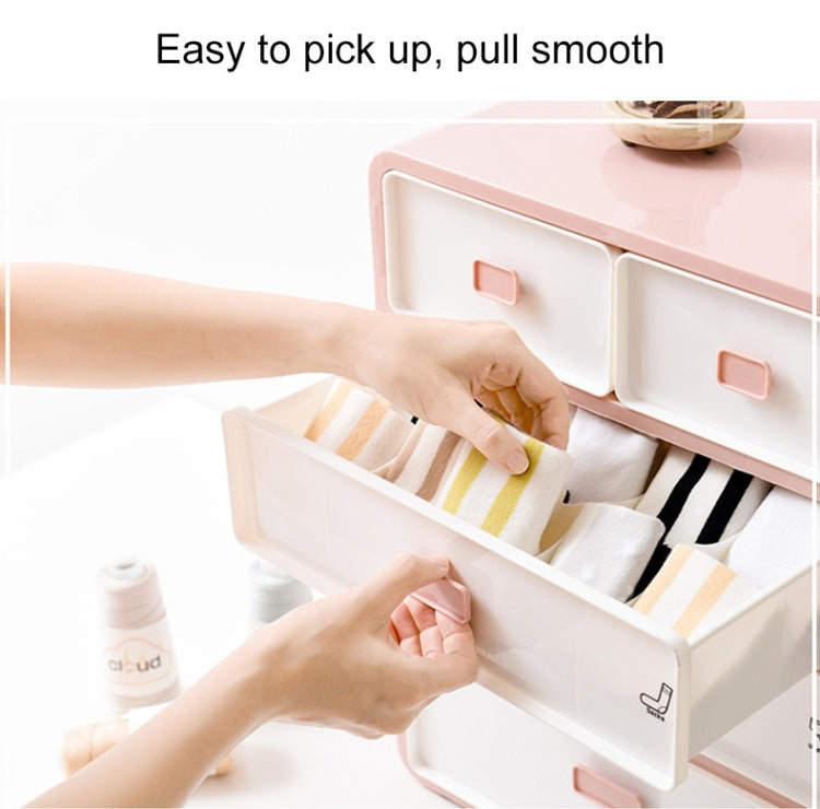 4 Layer Underwear Storage Box Plastic Drawer Home Organizer for Small Clothing and Objects