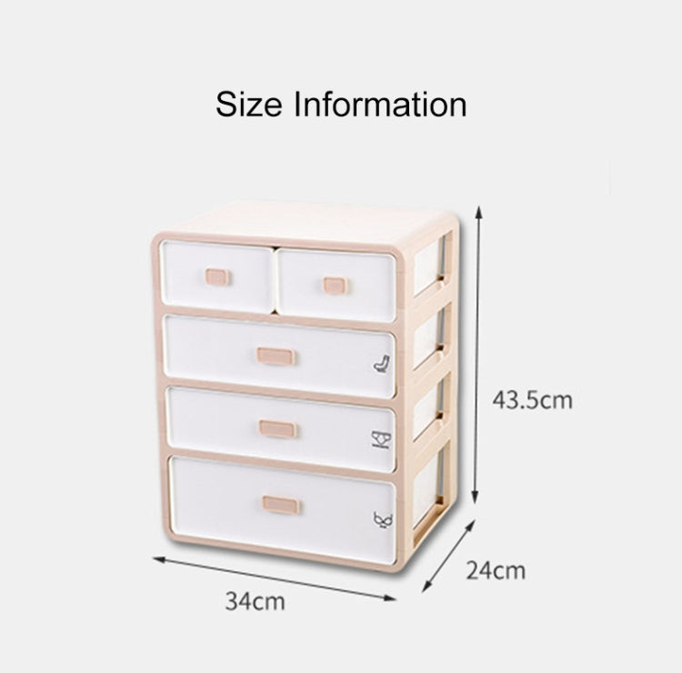 4 Layer Underwear Storage Box Plastic Drawer Home Organizer for Small Clothing and Objects
