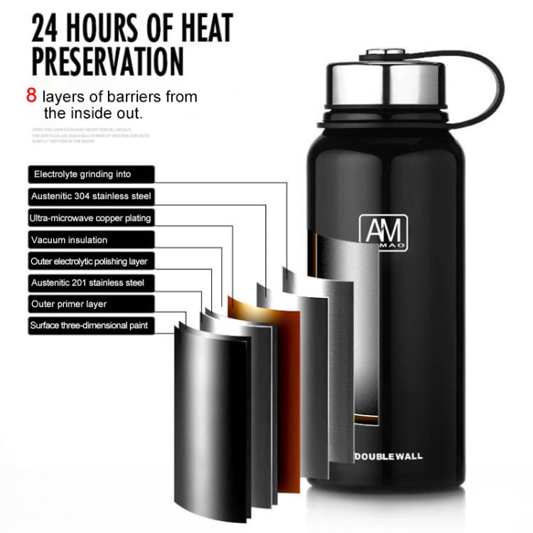1100ml Outdoor Vacuum Stainless Steel Heat Insulation Cup Portable Large Capacity Sports Bottle