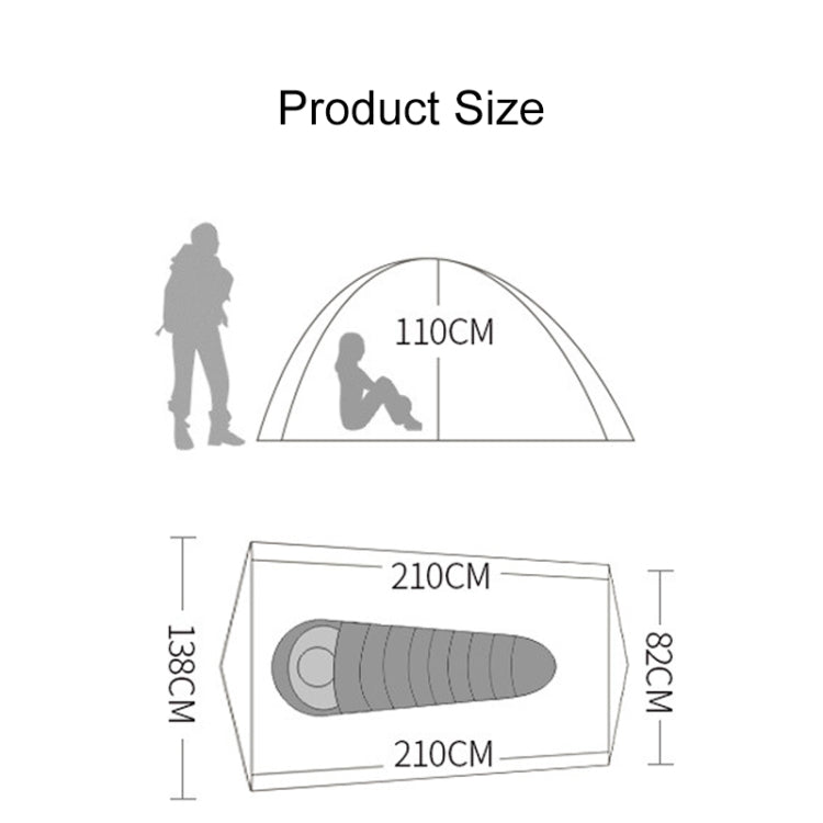 Hewolf 1601 Ultra Light Sandstorm-proof Outdoor Camping Tent, Size: 210x138x110cm