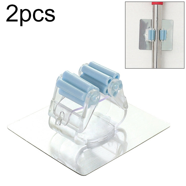 2pcs Wall-mounted Mop Storage Hooks No-stick Stick Kitchen Bathroom Brush Storage Tools