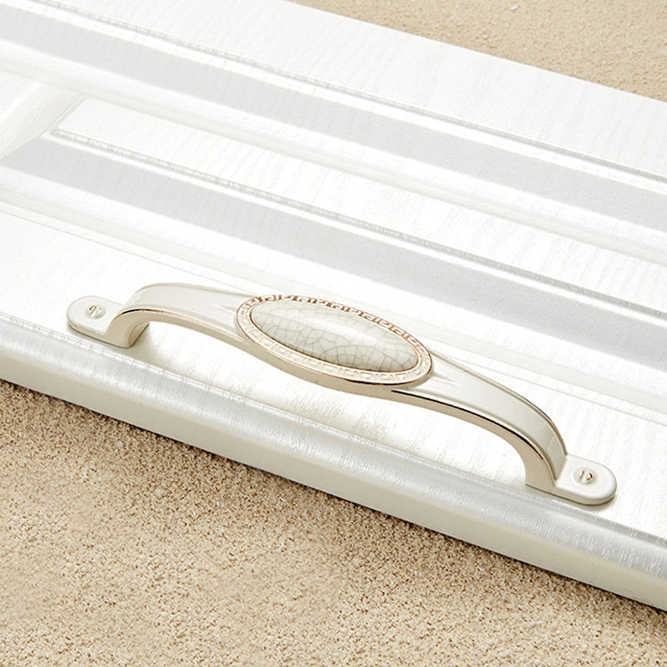 3 PCS 5008-128 Ivory White Crack Cabinet Drawer Zinc Alloy Ivory White Jade Handle