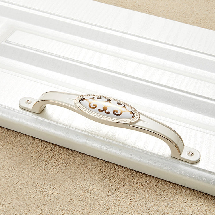 3 PCS 5008-128 Ivory White Cross Gold Cabinet Drawer Zinc Alloy Ivory White Jade Handle