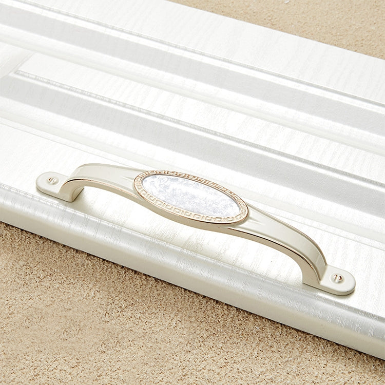 3 PCS 5008-128 Ivory White Pearlescent Jade Cabinet Drawer Zinc Alloy Ivory White Jade Handle