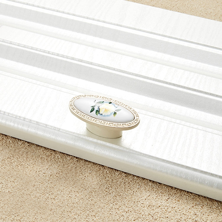 5 PCS 5008-single Ivory White White Peony Cabinet Drawer Zinc Alloy Ivory White Jade Handle