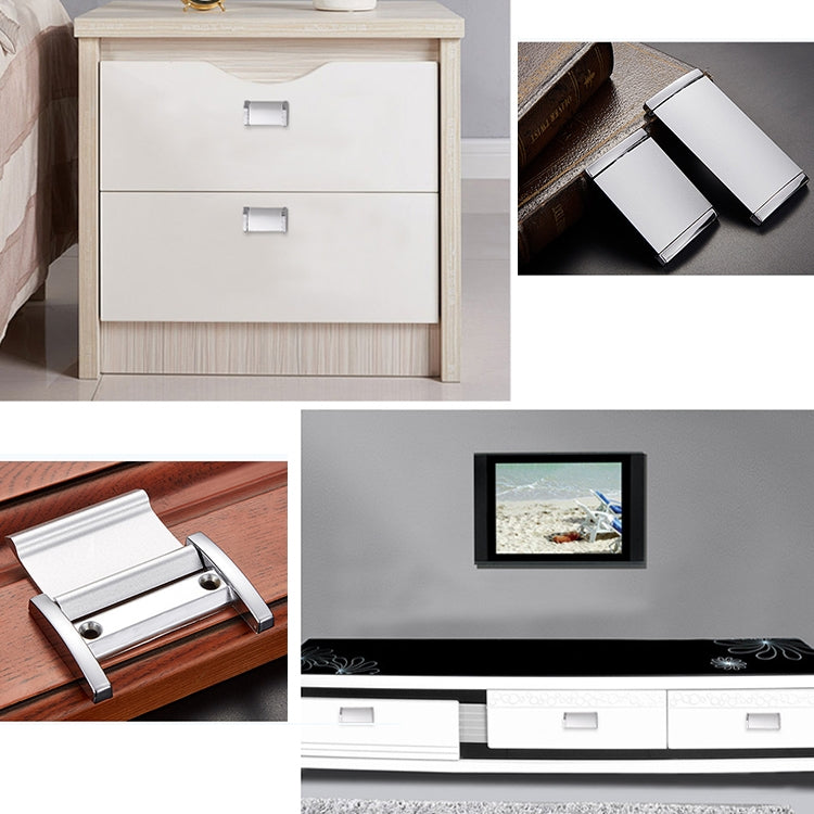 10 PCS 1051B-64 Silver Drawer Cabinet Door Zinc Aluminum Alloy Invisible Covered Button Flat Handle