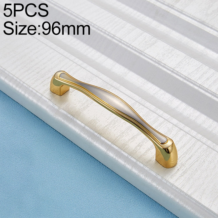 5 PCS 4092-96 Double Gold Drawer Cabinet Door Silver Black Handle