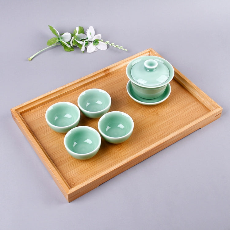 Bamboo Right Angle Tea Tray Tea Table, Size: 33x22cm