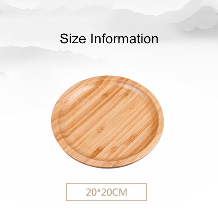 Household Creative Simple Round Bamboo Tea Tray Mini Tea Table, Diameter: 20cm