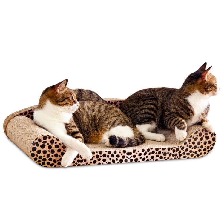 Leopard Sofa Corrugated Paper Cat Scratch Board Grinding Claw Toy, Size: 70x34x14cm