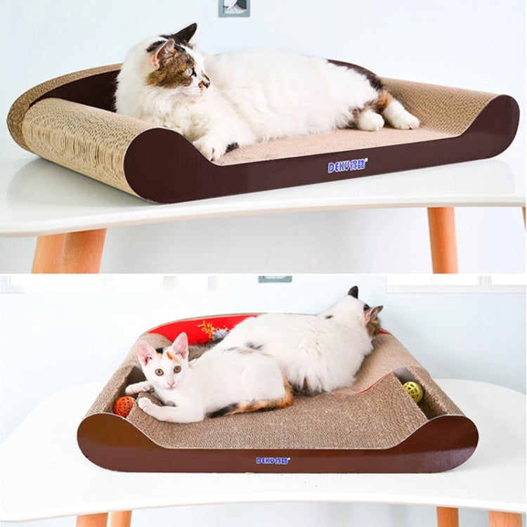 Leopard Sofa Corrugated Paper Cat Scratch Board Grinding Claw Toy, Size: 70x34x14cm