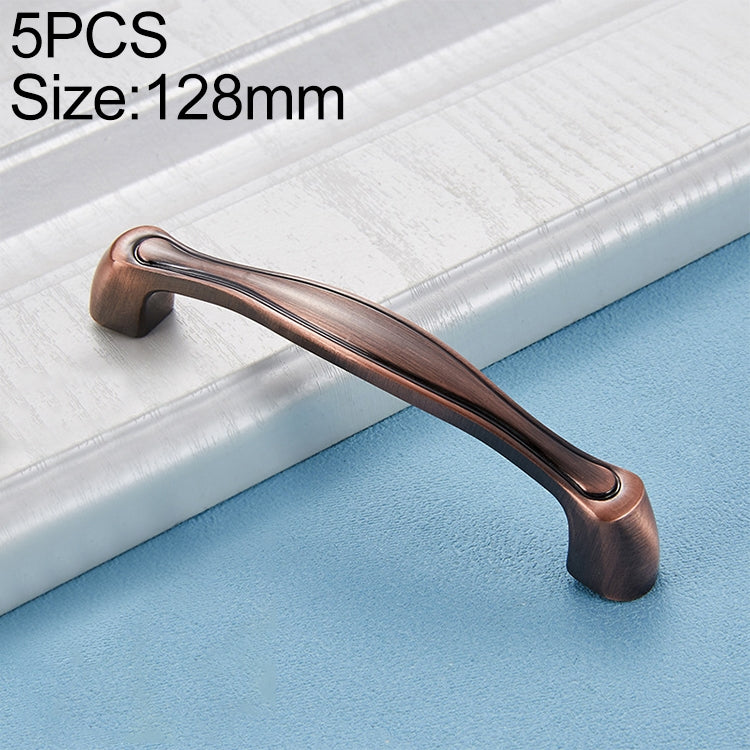 5 PCS 4092-128 Red Ancient Drawer Cabinet Door Silver Black Handle