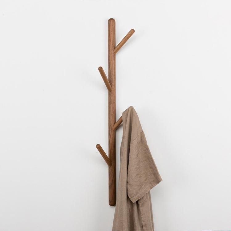 Creative Tree-shaped Solid Wood Hatstand Clothes Hanging Rack,Size: 75x3cm, Black Walnut
