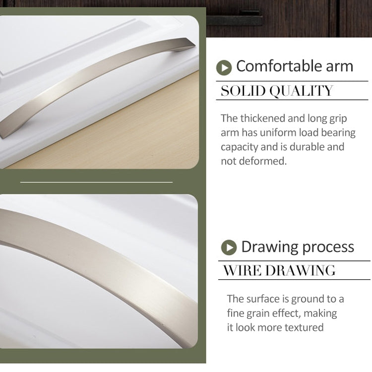 3 PCS Oukali 3013-224 Wire Drawing Modern Cabinet Alloy Drawer Door Handle