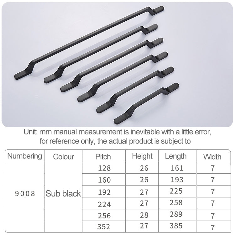 5 PCS 9008_96 Simple Black Drawer Cabinet Handle