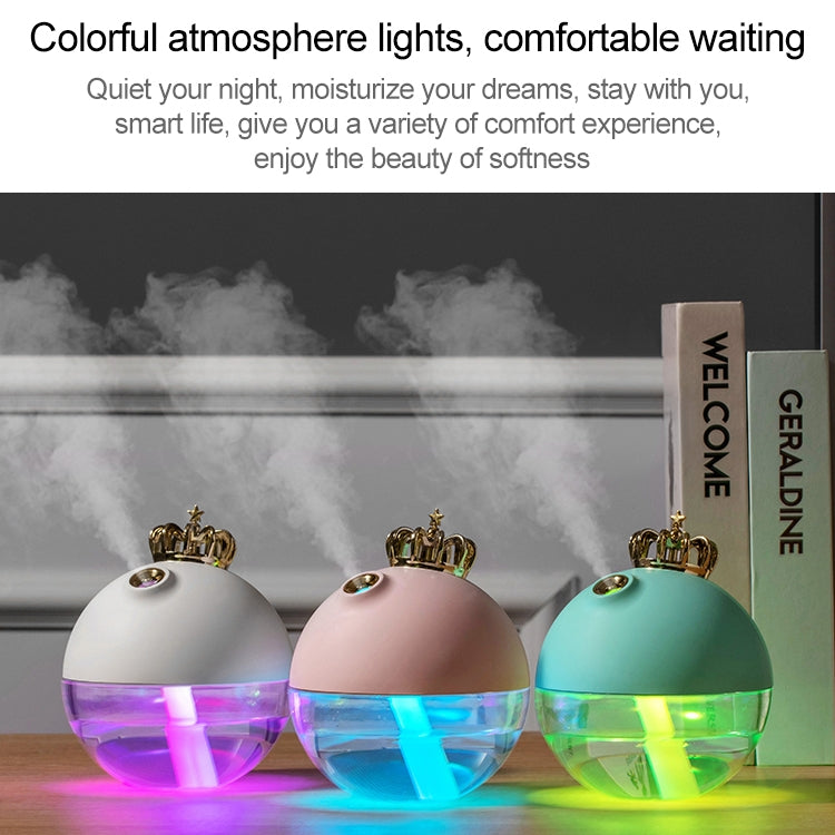 Large Capacity 320ml Crown LED Humidifier Automatic Alcohol Sprayer, Battery Version