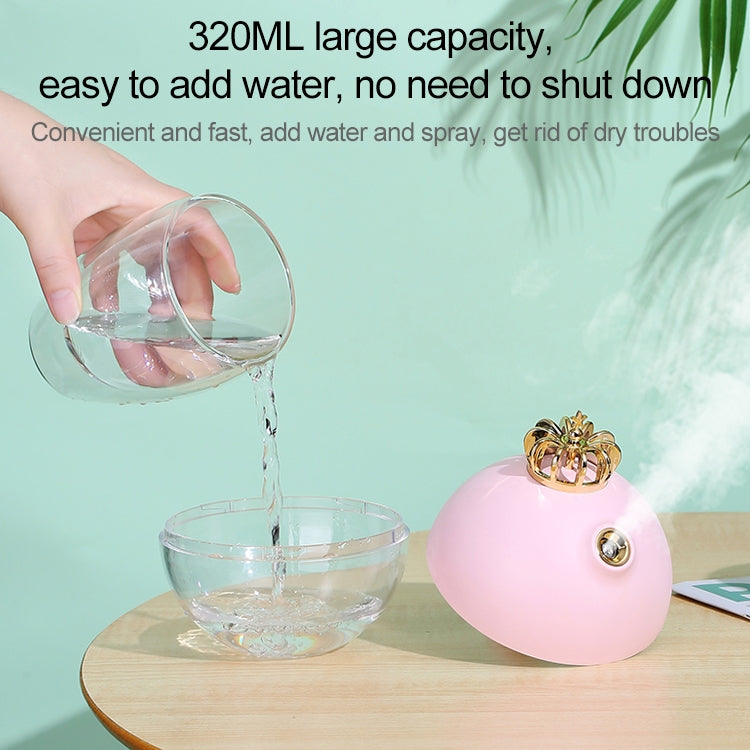 Large Capacity 320ml Crown LED Humidifier Automatic Alcohol Sprayer, Battery Version