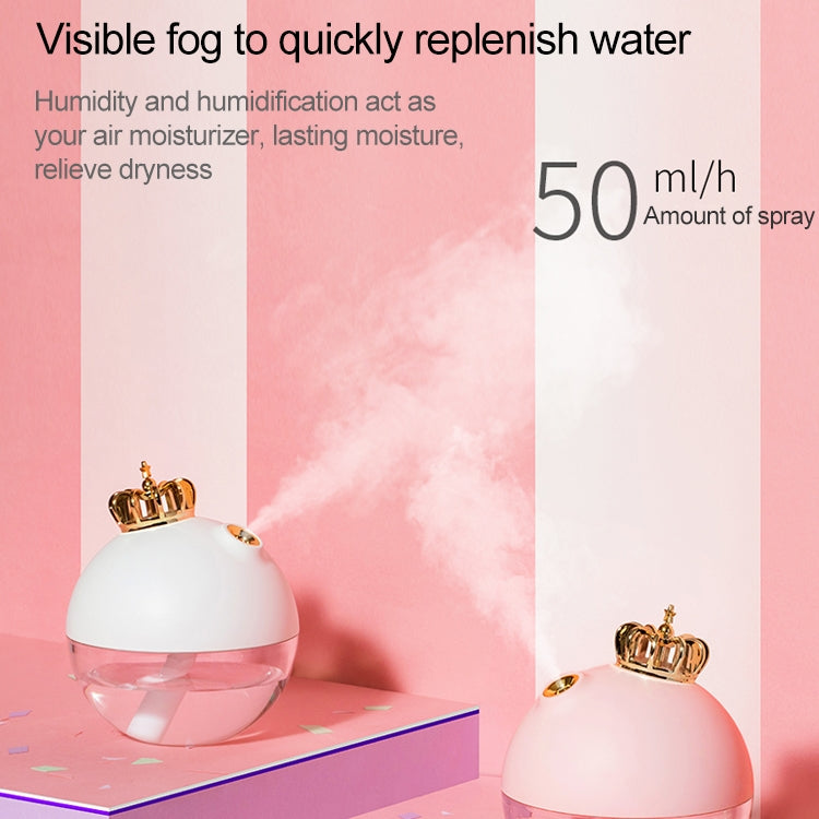 Large Capacity 320ml Crown LED Humidifier Automatic Alcohol Sprayer, Battery Version