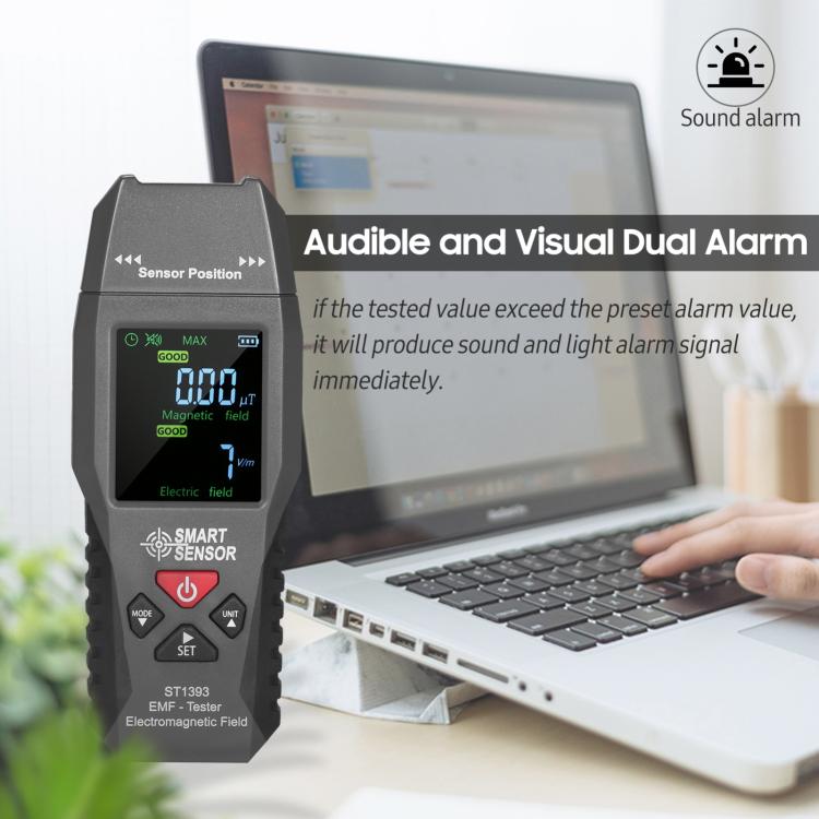 SmartSensor ST1393 Handheld Electromagnetic Radiation Detector  - Black