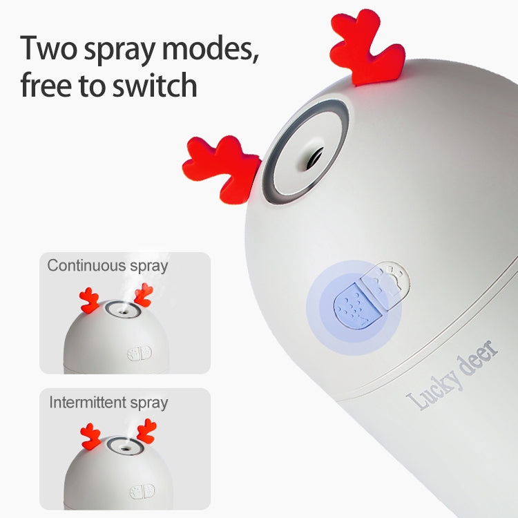 Lucky Deer Shape Large Capacity 400ml LED Humidifier Automatic Alcohol Sprayer