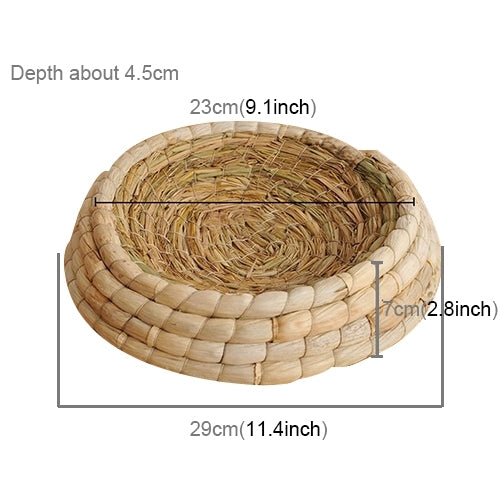 Pet Natural Hand Made Corn Husk Hat Type Rabbit Nest Straw Little Bird Nest
