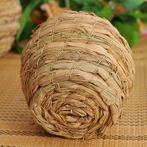 Pet Natural Hand Made Hamster Nest Straw Little Bird Breeding Nest for Small Pets