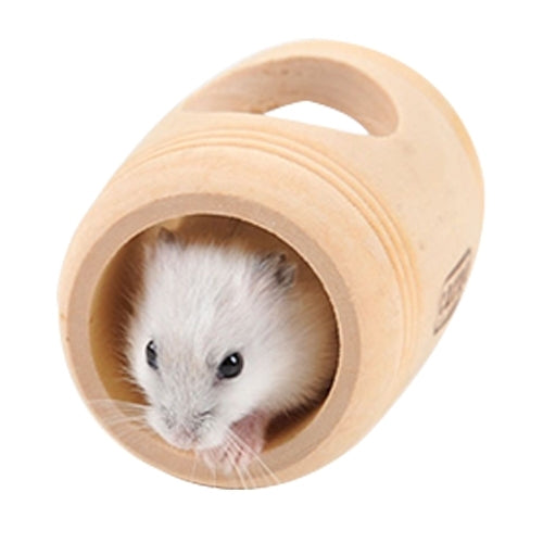 Pet Wooden Wine Barrel Cask Shaped Hamster House  Toys For Small Pets Cage